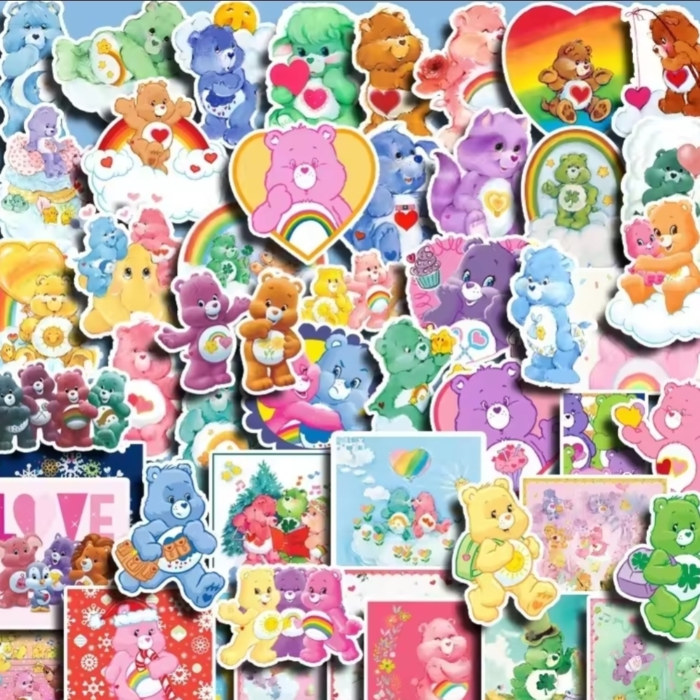 🍒🍒 10 Care Bears Themed Colorful Stickers